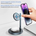 Momax 1-Charge Q.Port Qi2 3-in-1 Magnetic Wireless Charging Stand (Titanium)