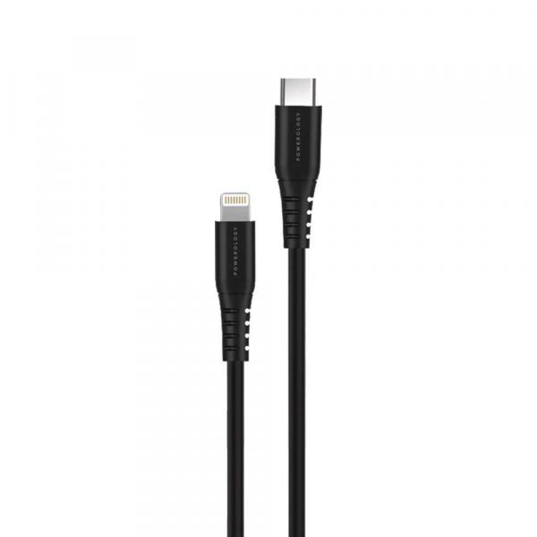 Powerology Ultra-Quick PD Charger Dual Ports 30W with Type-C to Lightning Cable 1.2m (Black)