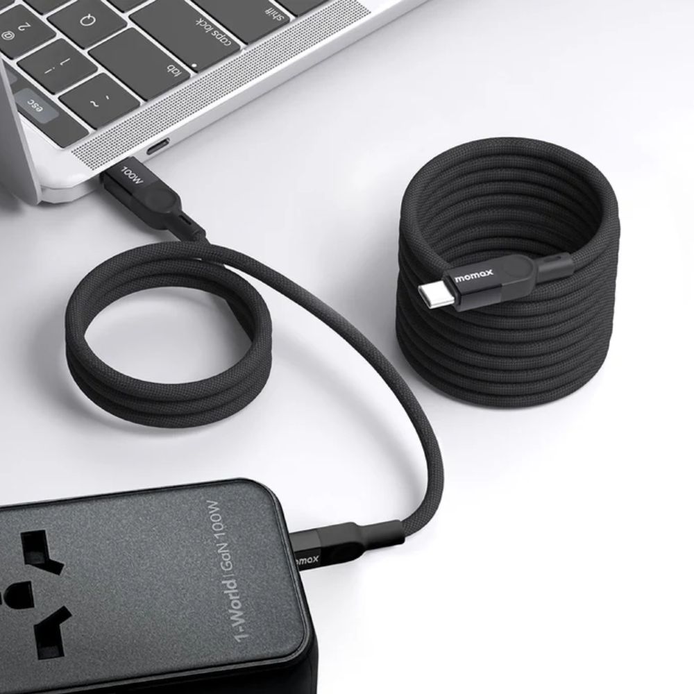 Momax Mag.link USB-C to C & Lightning Magnetic Cable 2m (Black)