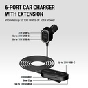Scosche PowerVolt 100W Travel Car Charging Hub 6 Port