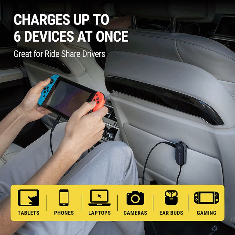 Scosche PowerVolt 100W Travel Car Charging Hub 6 Port