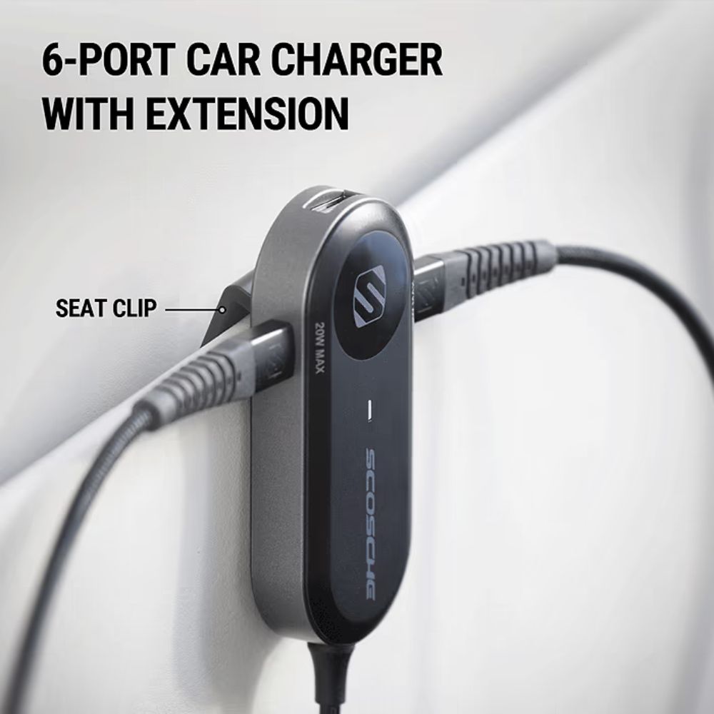 Scosche PowerVolt 100W Travel Car Charging Hub 6 Port