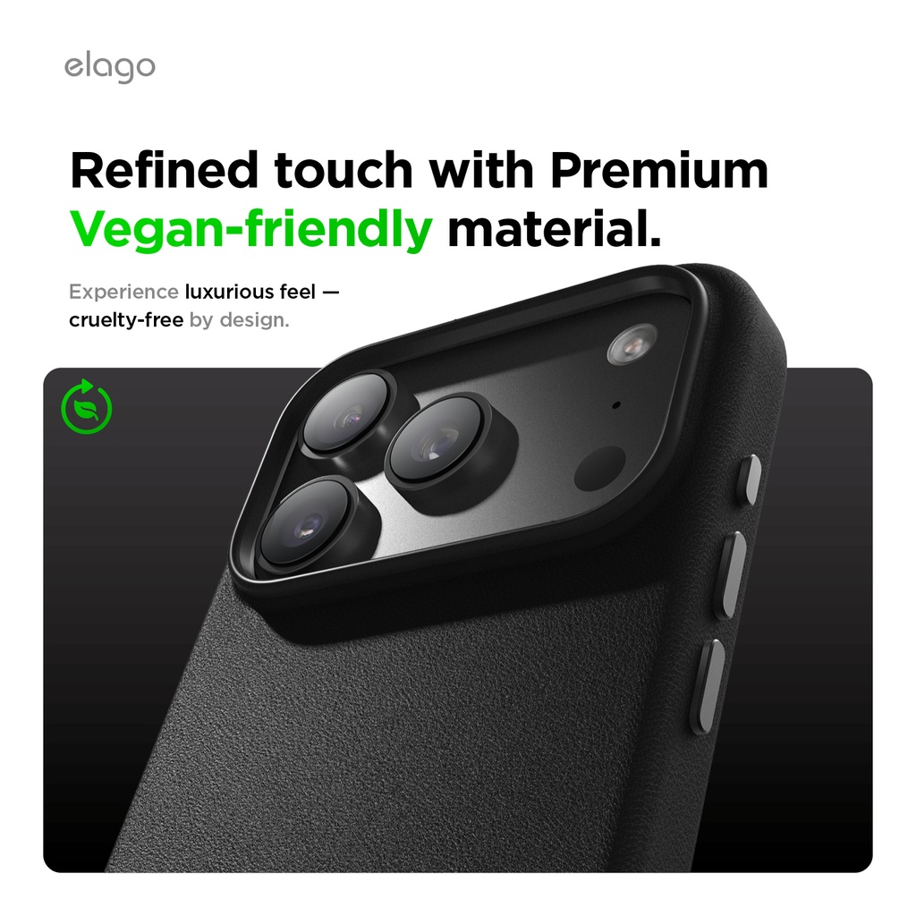 Elago Magnetic Leather Case for iPhone 17 Pro Max (Black)