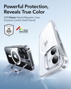 ESR HaloLock Classic Hybrid Case with Stash Stand for iPhone 17 (Clear)