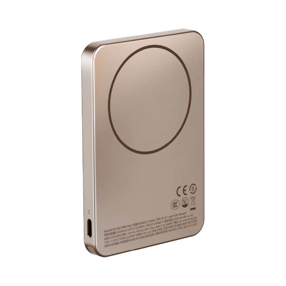 Momax 1-Power F.Pass+ 5000mAh Battery Pack with Built-in Cable and Magnetic attachment (Desert Titanium))