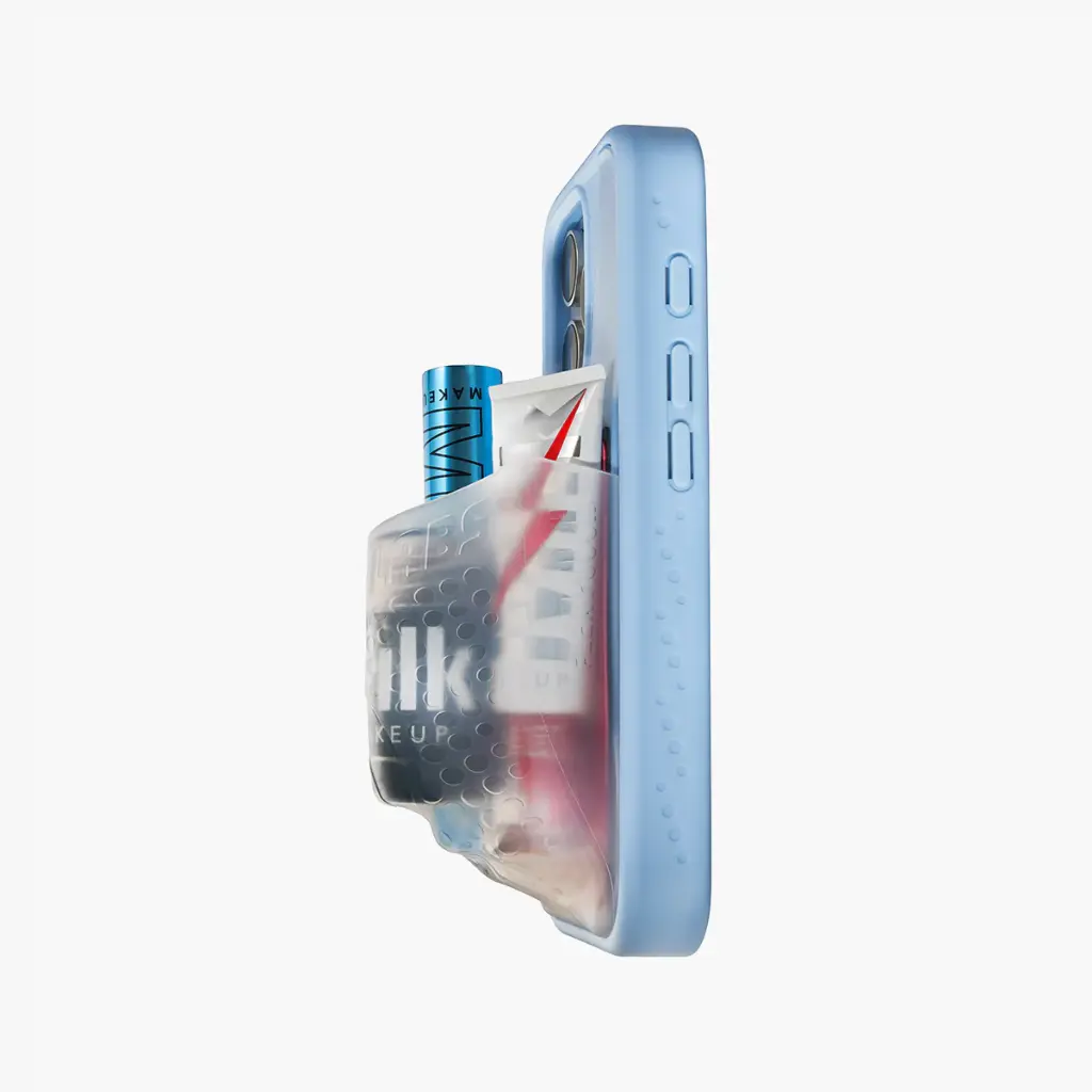Ninja Labs Flex Pouch for iPhone 16 Pro Case (Baby Blue/Clear)