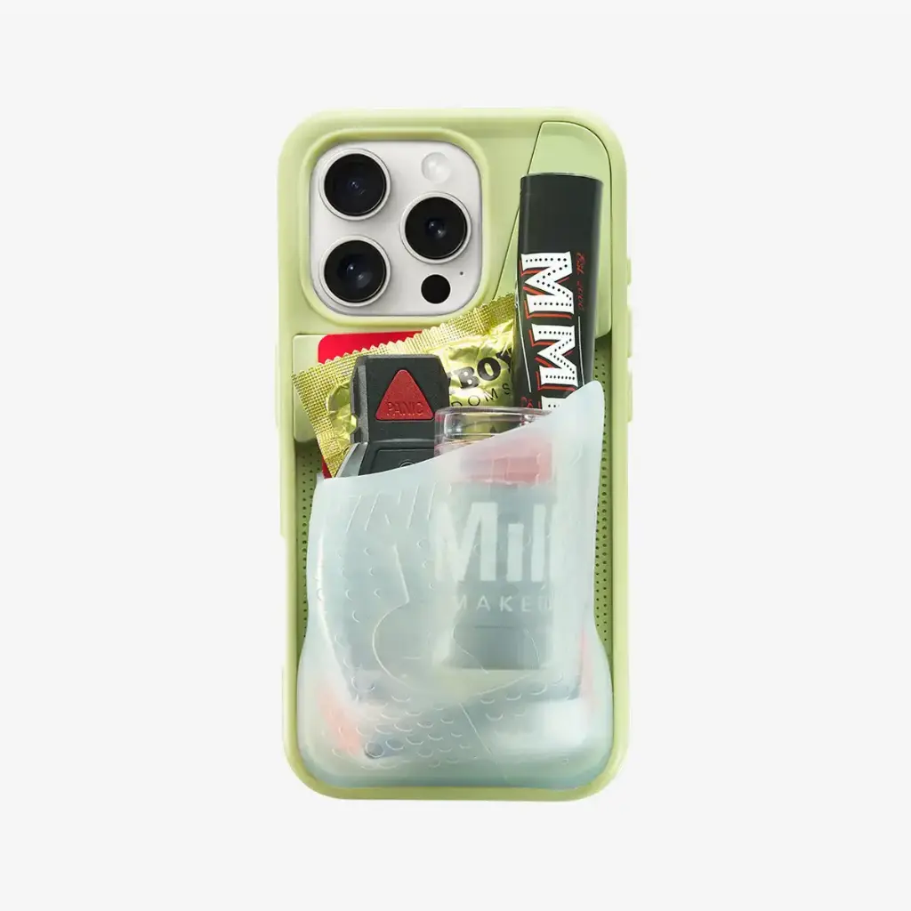 Ninja Labs Flex Pouch for iPhone 14 Pro Max Case (Matcha/Clear)