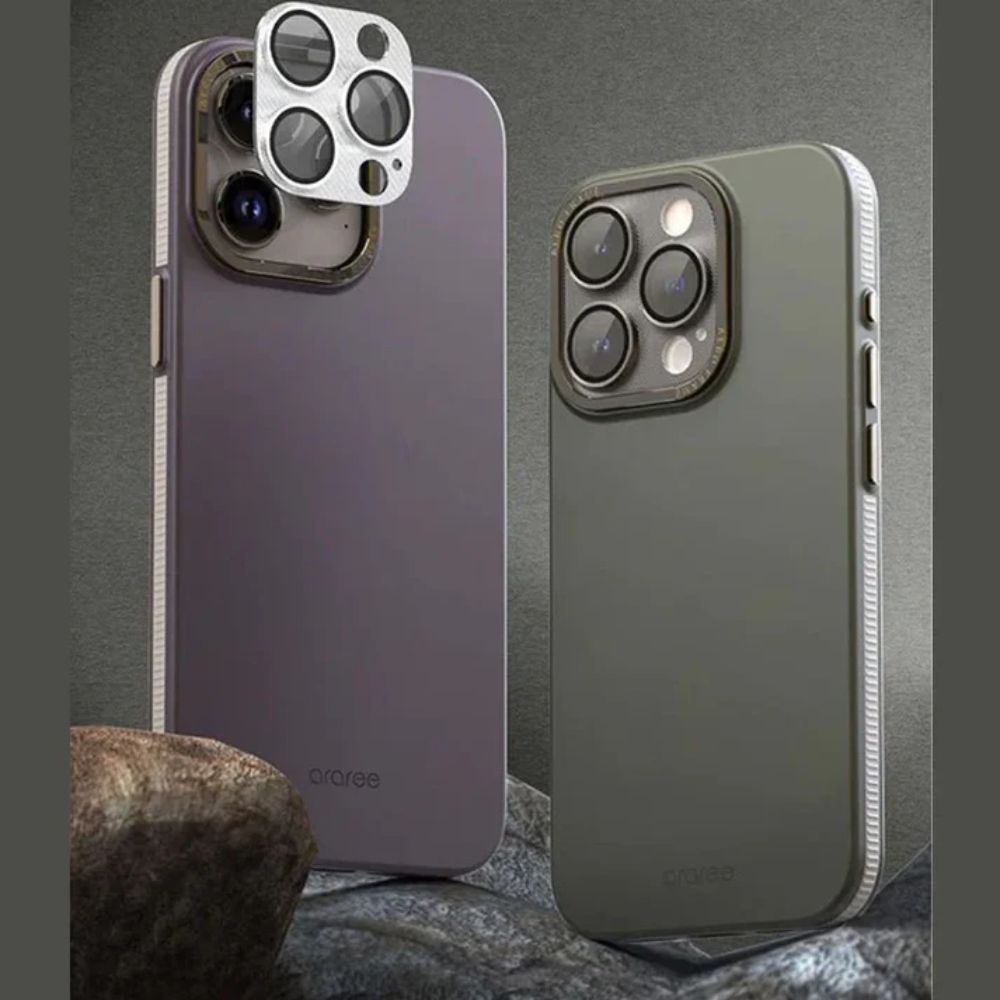 Araree C-Sub Core MB Camera Lense Protector With Metal Base For IPhone 15 Pro / 15 Pro Max (Silver)