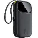 Baseus EnerFill FC31 Qpow3 Digital Display Power Bank with 2 Built-in USB-C Cables 20000mAh 45W (Cosmic Black)