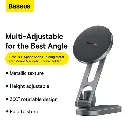 Baseus T-Space Series Folding Metal Car Mount Magnetic Phone Holder (Frost Silver)