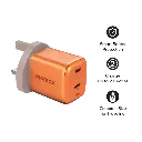 Momax 1-CHARGE 45W 2-Port GaN Charger (Orange)