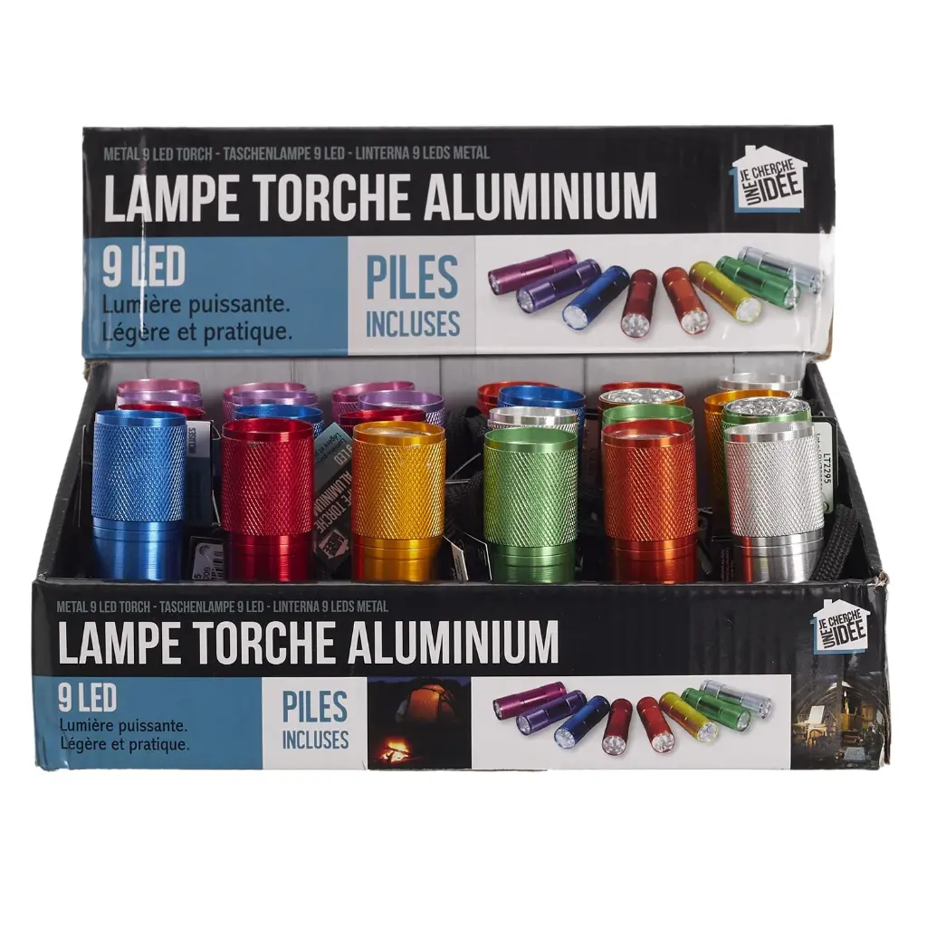 Mini 9 LED Aluminum Flashlight (Green)