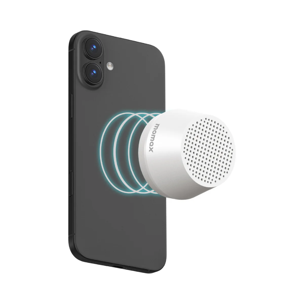 Momax 1-VIBE GO LITE Magnetic Wireless Speaker (White)