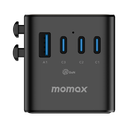 Momax 1-World2 45W 5-Port Dual AC Travel Adaptor (Black)