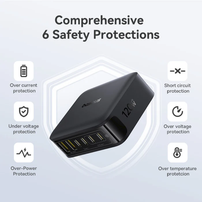 Baseus EnerFill FH21 Desktop Charging Station 4C+2U 120W - Cosmic Black