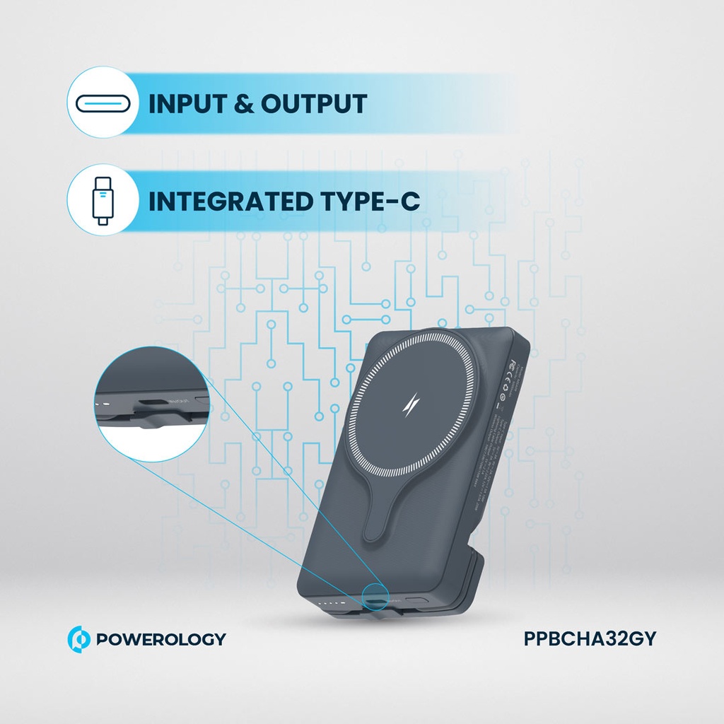 Powerology 5000mAh Powerbank Magsafe Charging Air-Vent Mount