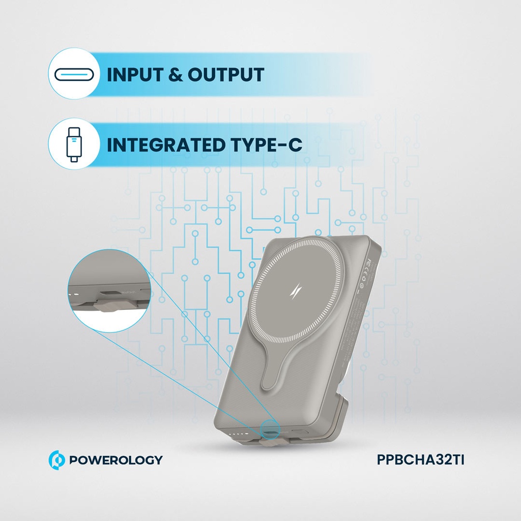 Powerology 5000mAh Powerbank Magsafe Charging Air-Vent Mount