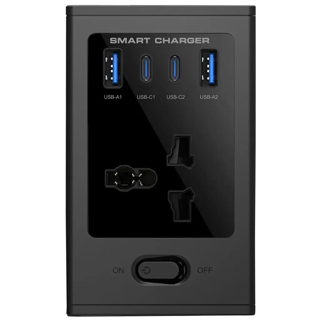 Porodo Universal GaN Multi-Port Cube Adapter with 4 AC Sockets