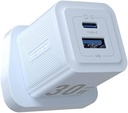 Vention 2-Port Wall Charger USB (C + A) 30W/30W with USB-C to USB-C Cable 1M (White)