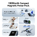 Vention Mini 10000mAh Power Bank (USB-C + USB-A) with Built-in USB-C Cable & Apple Watch Charging 22.5W (White)