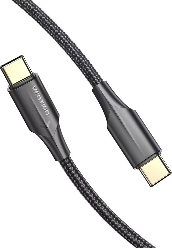 Vention Nylon Braided Zinc Alloy USB C- C Cable 1.2M (Black)