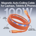 Statik MagStack Pro Magnetic 100w USB-C to C Cable 0.9M (Orange)