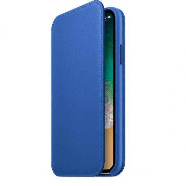 Apple Leather Folio for iPhone X Electric Blue
