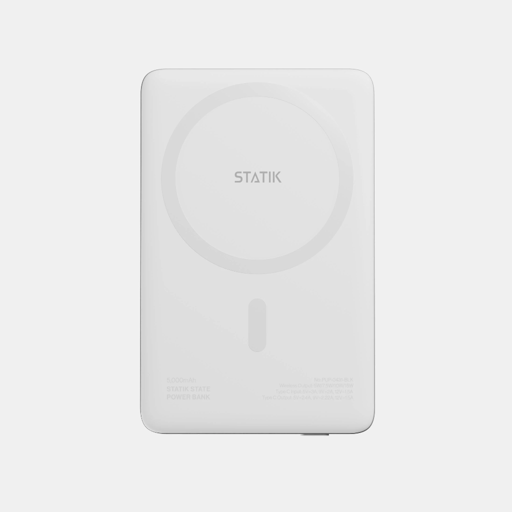 Statik MagSafe Power Bank with Semi-Solid Electrolyte Technology V2 5000mAh (White)