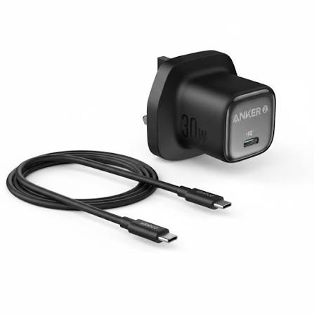 Anker Zolo Charger 30W PD 3.0 with USB-C to C 1M (Black)