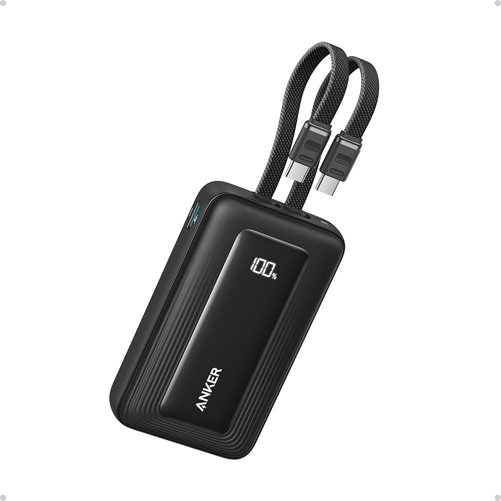 Anker Zolo 35W, Built-In Dual USB-C Cables Powerbank 10000mAh (Black)