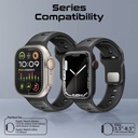 Promate Two-Tone Sport Silicone Band for Apple Watch 44/49mm (Black)