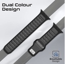 Promate Two-Tone Sport Silicone Band for Apple Watch 44/49mm (Black)