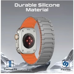 Promate Magnetic Silicone Strap with Metal Loop  For Apple Watch 44/49mm (Grey)