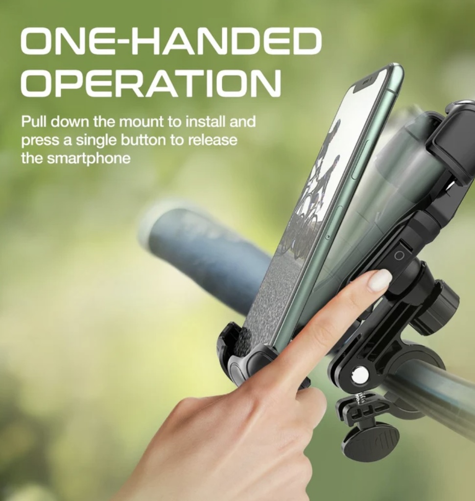 Promate Quick-Clamp SecureMount Bike Mount for Smartphones (Black)