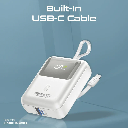 Promate 35W SuperSpeed™  with Built-In USB-C Cable Power Bank 10000mAh (White) 