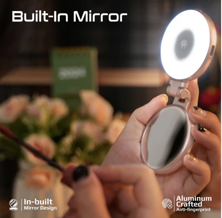 Promate MagSafe LED Ring Light 360° Rotatable (Rose Gold) 