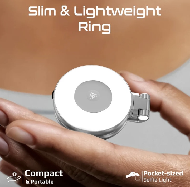Promate MagSafe LED Ring Light 360° Rotatable (Grey) 