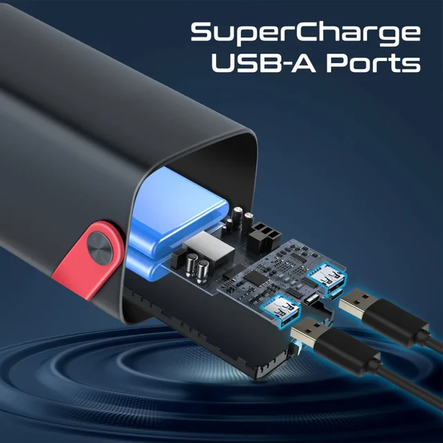 Promate 100W PD High-Capacity Quick Charge 3.0 Port Power Pack 80000mAh (Black)