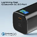 Promate Aluminum Crafted  With Retractable USB-C Cable 130W   & TFT LCD Screen Power Bank 20000mAh (Black)