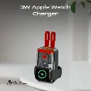 Promate 10000mAh Transparent Smartphone and Apple Watch Charging Power Bank with USB-C & Lightning Cable (Red)