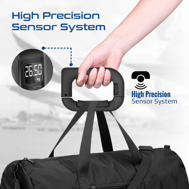 Promate Digital Handheld Luggage Scale • 50Kg Max Capacity (Black)