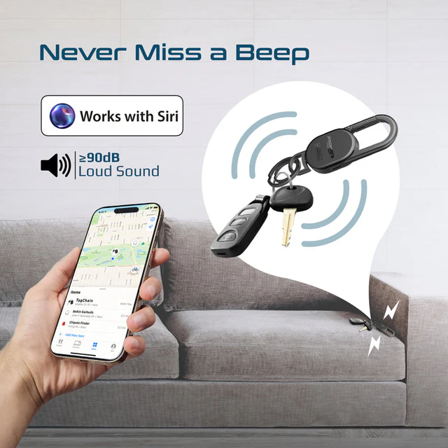 Promate Smart Keychain with Apple Find My Locator  (Black)