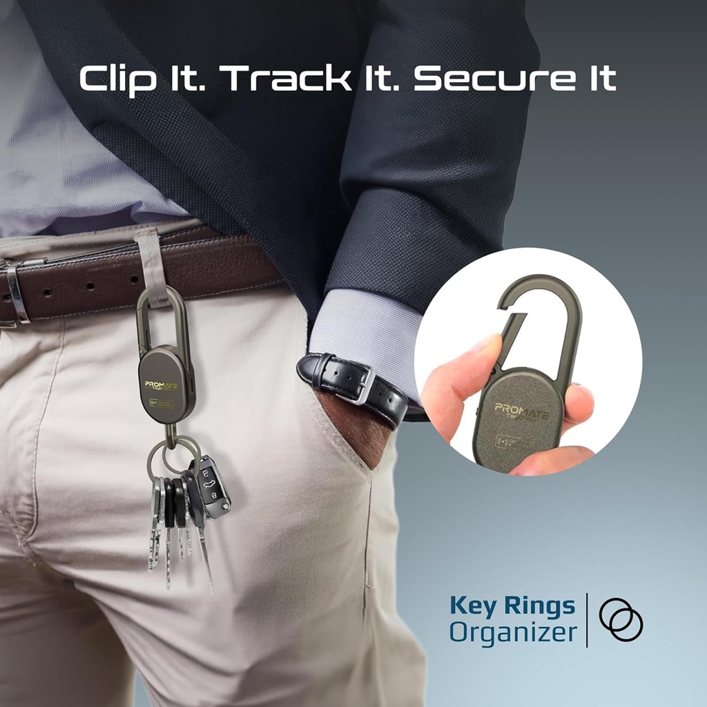 Promate Smart Keychain with Apple Find My Locator  (Titanium)