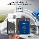 Promate Slim Leather Passport Holder with RFID Protection & Smart Tracking (Black)