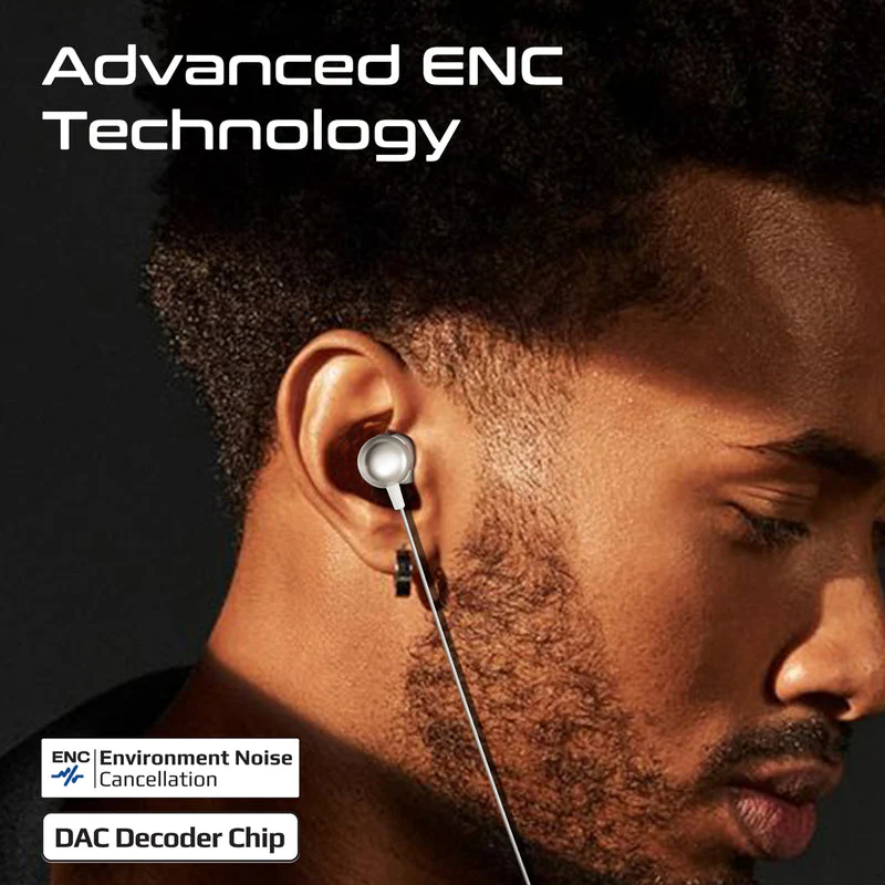 Promate Earphones In-Ear USB-C Wired ENC Stereo (White)