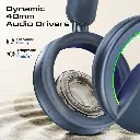 Promate High-Fidelity Open Ear Wireless Over-Ear Headphones with Detachable Mic (Blue)