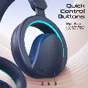 Promate High-Fidelity Open Ear Wireless Over-Ear Headphones with Detachable Mic (Blue)