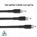 Promate Cable Kit 27W PD 3Pcs High Tensile Strength USB-C to Lightning (Black)