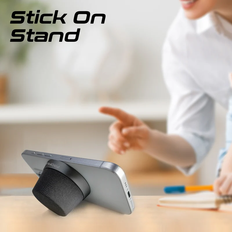 Promate High-Fidelity Mini Bluetooth Speaker with MagSafe Compatible Base (Black)