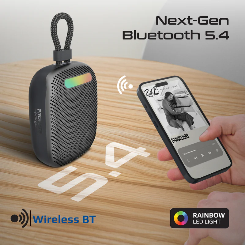 Promate CrystalSound™ 7W High-Definition Wireless Speaker (Black)